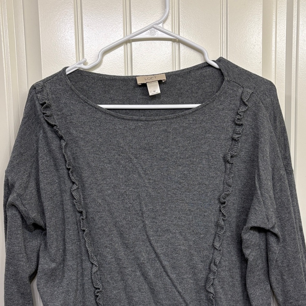 Loft Gray Women's Ruffle Top - Picture 2 of 8
